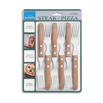 Pizza grillvork 6-pack - Eik - Amefa