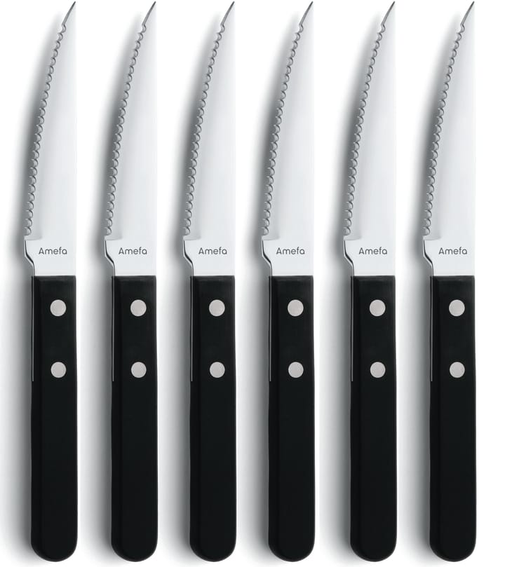 Pizza Noir grillmes 6-pack - Zwart - Amefa