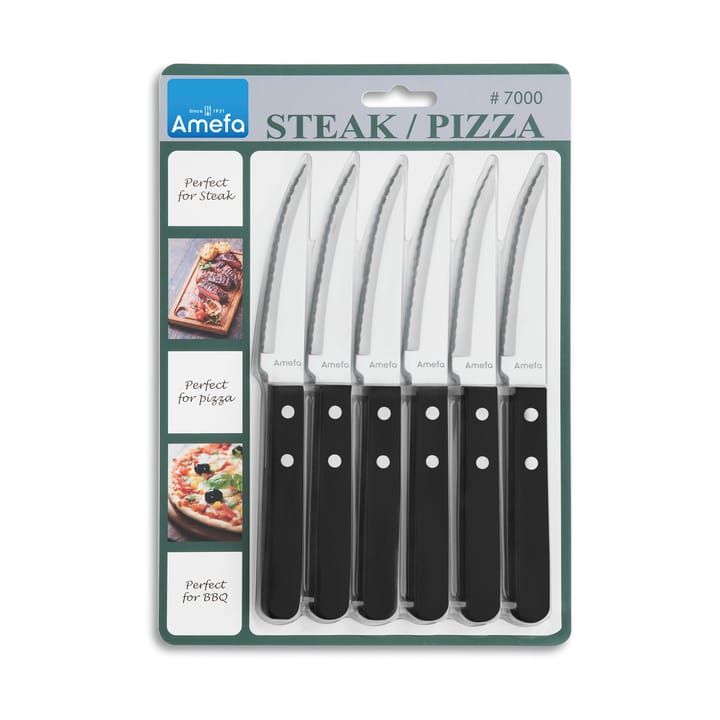 Pizza Noir grillmes 6-pack - Zwart - Amefa