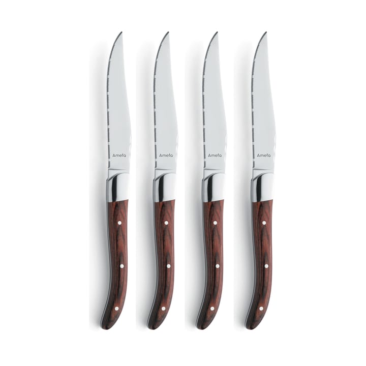 Royal Steak grillmes 4-pack - Brown in houten doos - Amefa