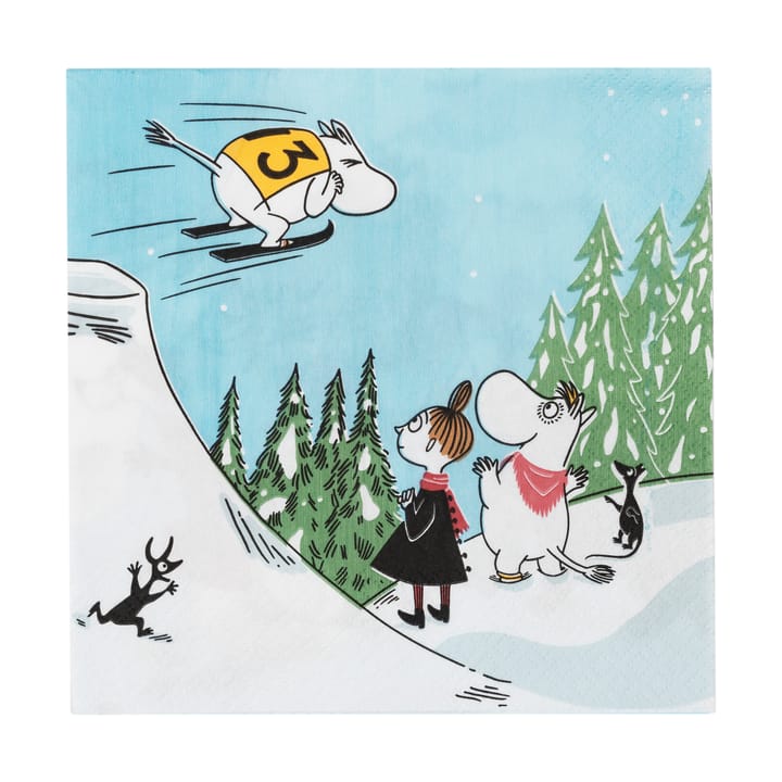 Moomin servet 33x33 cm - Ski jumping - Arabia