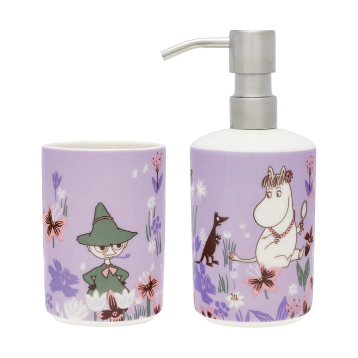 Moomin zeepdispenser en tandenborstelhouder - Bloementuin - Arabia