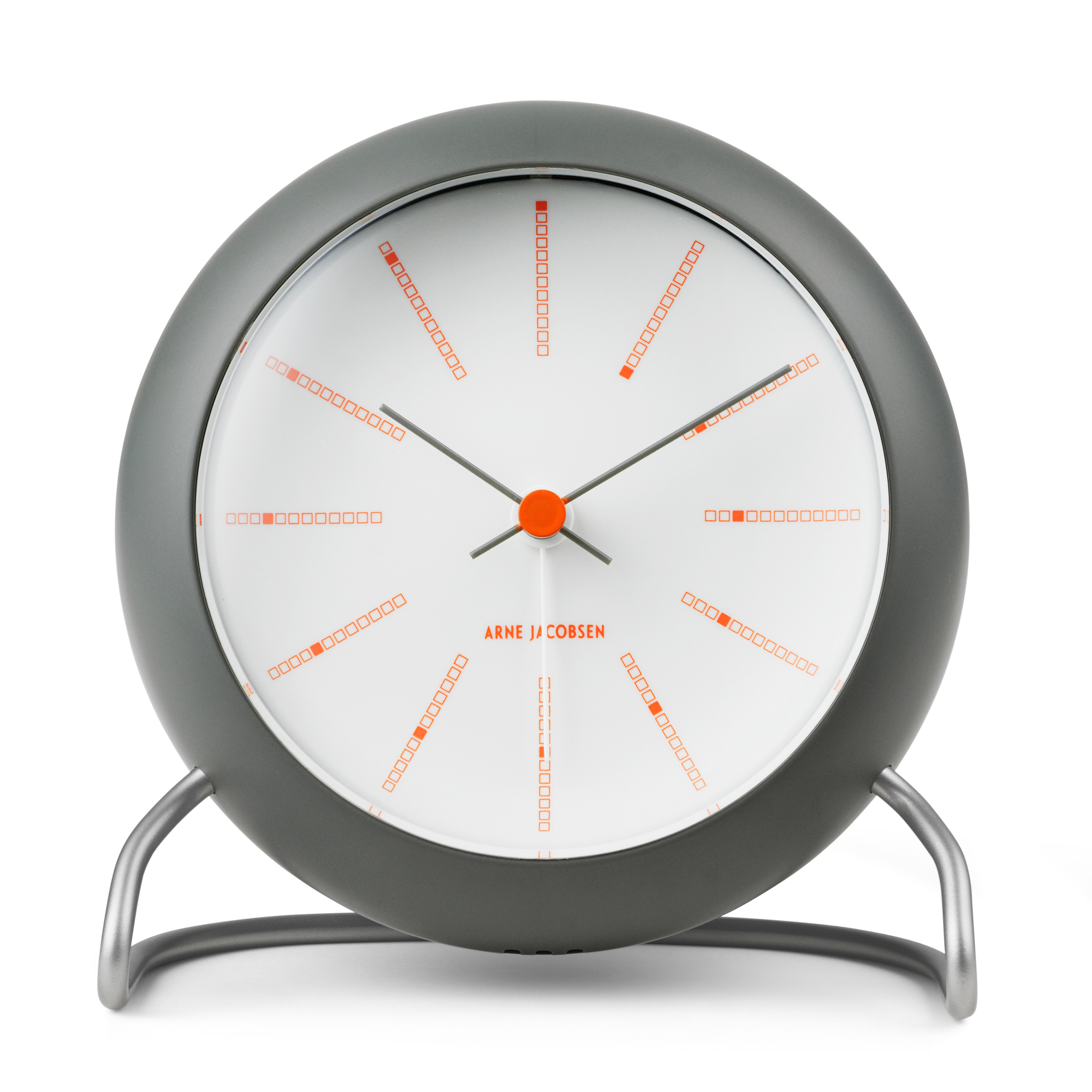 Arne Jacobsen Clocks AJ Bankers tafelklok 11 cm Donkergrijs en