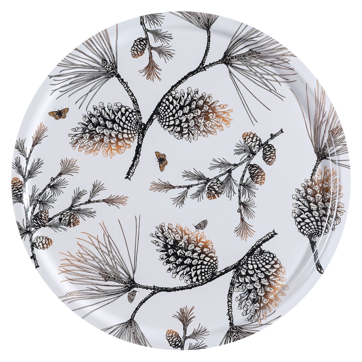 Åry Home Pine Cone dienblad Ø 65 cm Cotton white