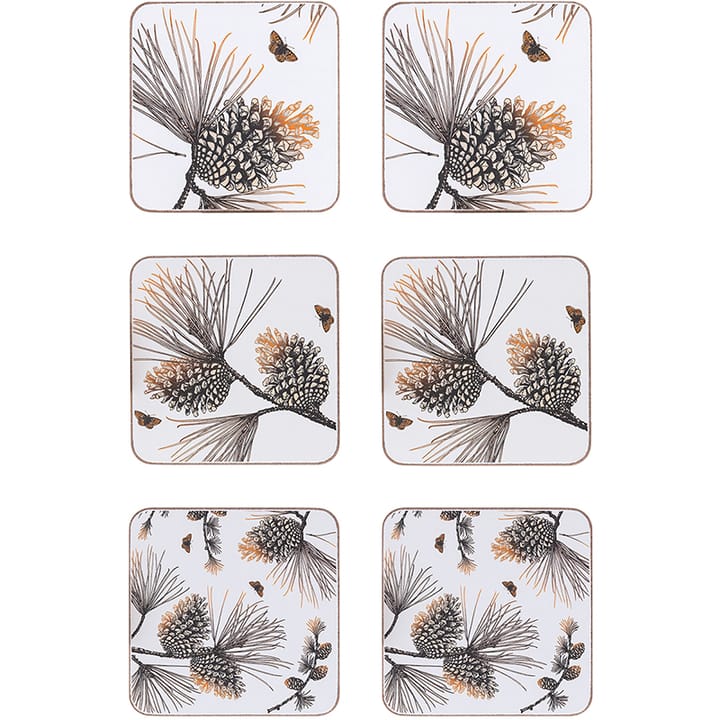 Pine Cone onderzetter 6-pack - Cotton white - Åry Home