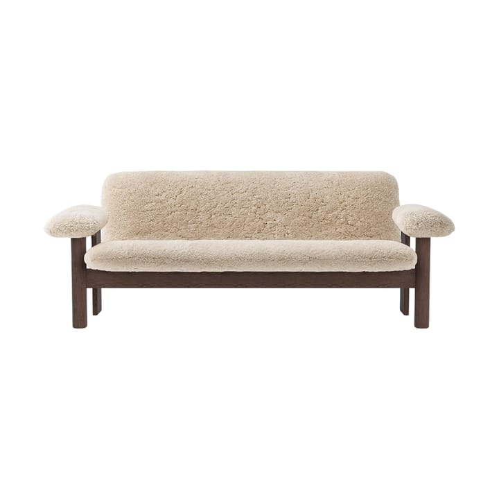 Brasilia bank 2-zits, Dark oak-Nature sheepskin curly Audo Copenhagen