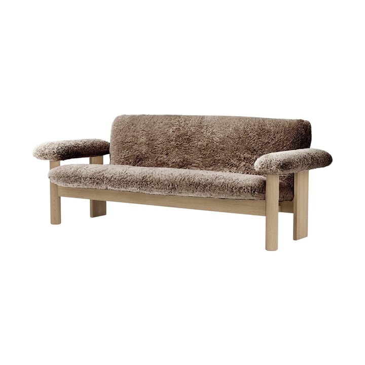 Brasilia bank 2-zits - Natural oak-Sahara sheepskin curly - Audo Copenhagen