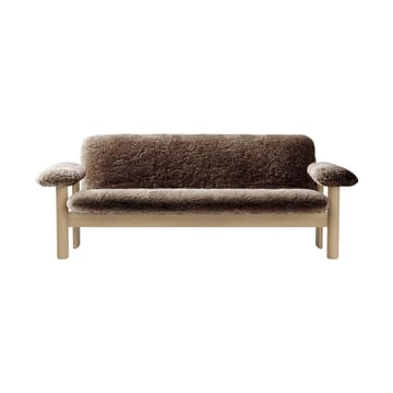 Brasilia bank 2-zits - Natural oak-Sahara sheepskin curly - Audo Copenhagen