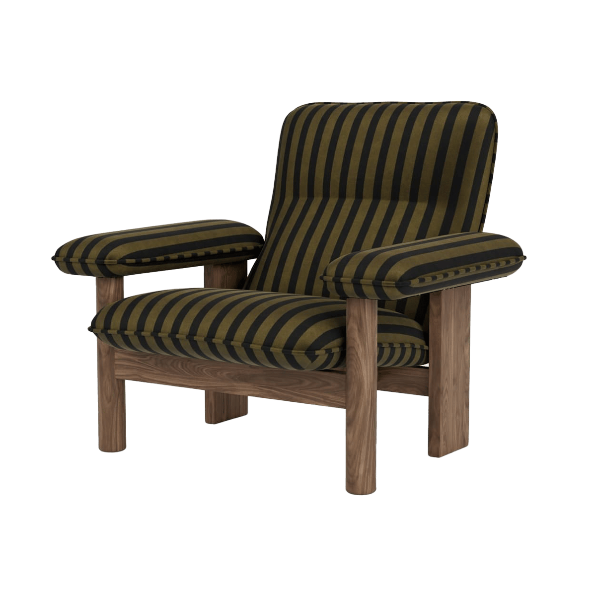 Audo Copenhagen Brasilia fauteuil Cabanon soft-walnoothouten onderstel