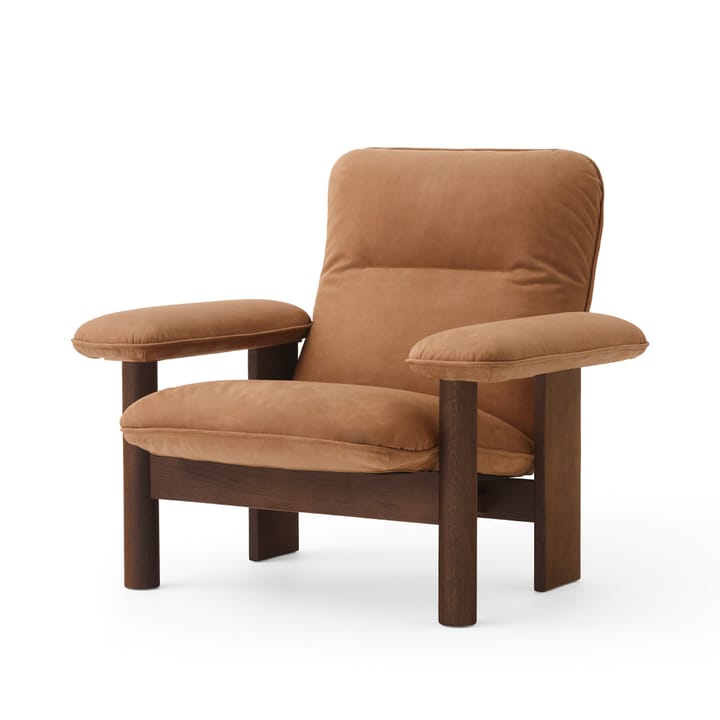 Brasilia fauteuil - Dark oak-Dunes camel leather 21004 - Audo Copenhagen