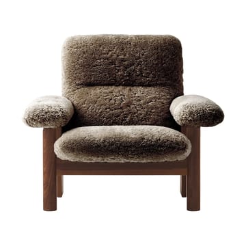 Brasilia fauteuil - Dark oak-Sahara sheepskin curly - Audo Copenhagen