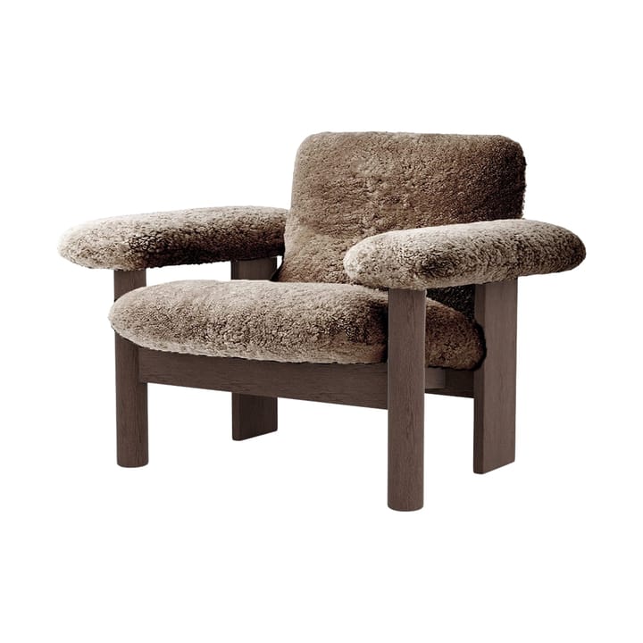 Brasilia fauteuil low back, Dark oak-Sahara sheepskin curly Audo Copenhagen