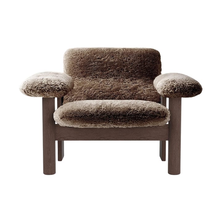 Brasilia fauteuil low back, Dark oak-Sahara sheepskin curly Audo Copenhagen