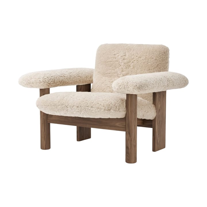 Brasilia fauteuil low back, Walnut-Nature sheepskin curly Audo Copenhagen