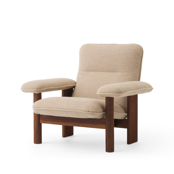 Brasilia fauteuil - stof bouclé 02 beige, walnoothouten onderstel - Audo Copenhagen