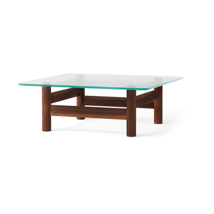 Brasilia salontafel 100x100 cm, Walnut-clear glass Audo Copenhagen