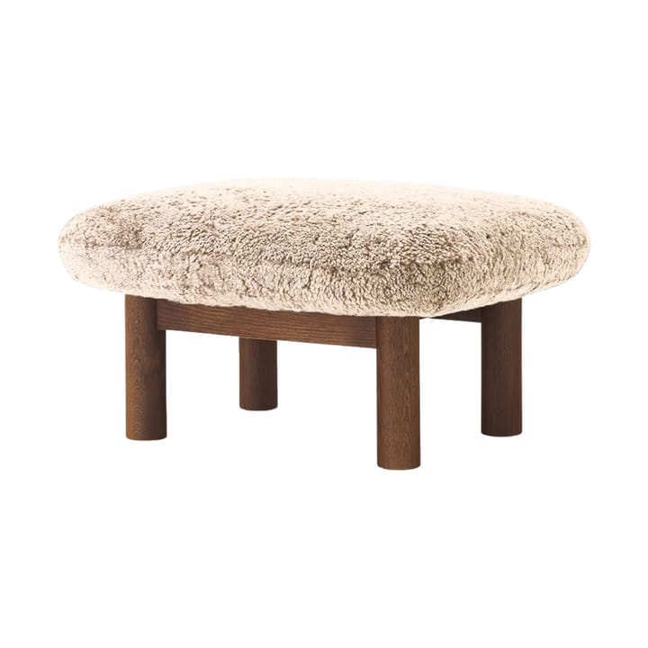 Brasilia voetenbankje, Dark oak-Nature sheepskin curly Audo Copenhagen