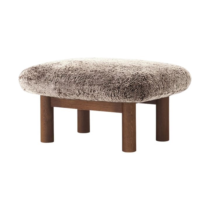 Brasilia voetenbankje, Dark oak-Sahara sheepskin curly Audo Copenhagen