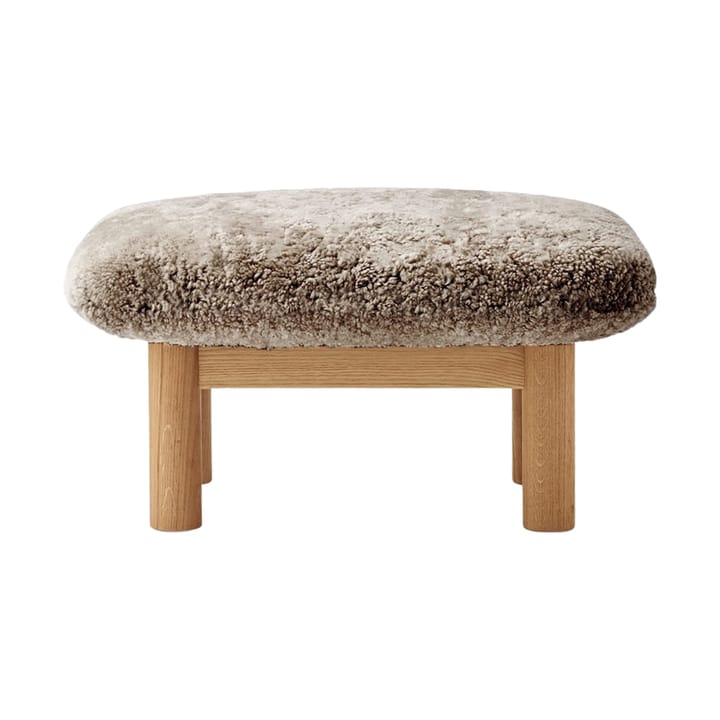 Brasilia voetenbankje, Natural oak-Sahara sheepskin curly Audo Copenhagen