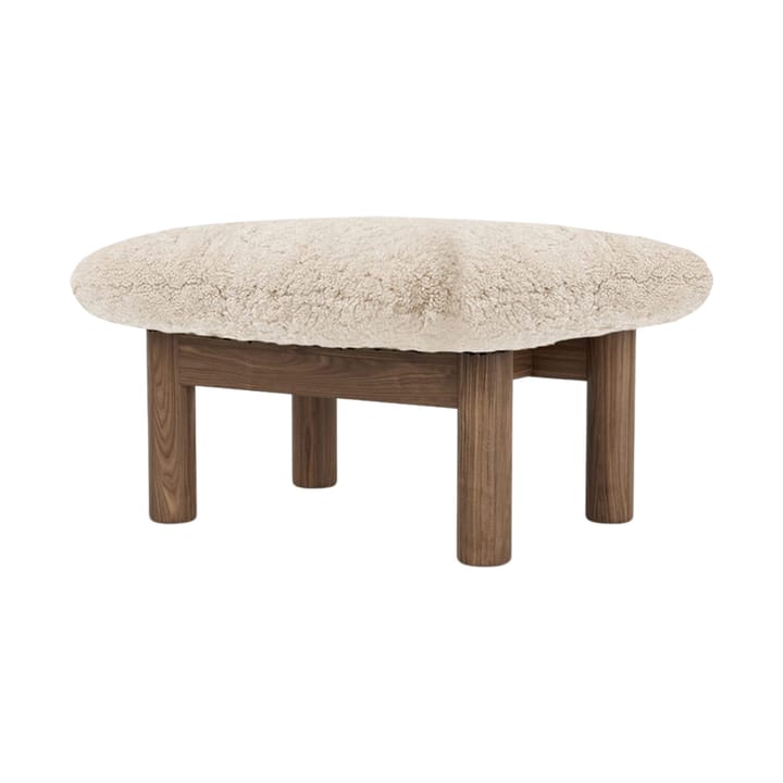 Brasilia voetenbankje - Walnut-Nature sheepskin curly - Audo Copenhagen