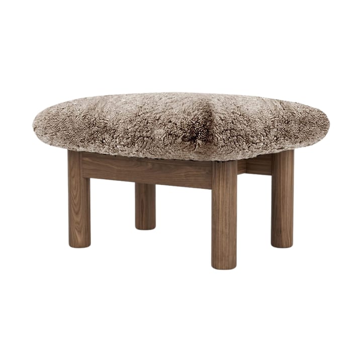 Brasilia voetenbankje, Walnut-Sahara sheepskin curly Audo Copenhagen