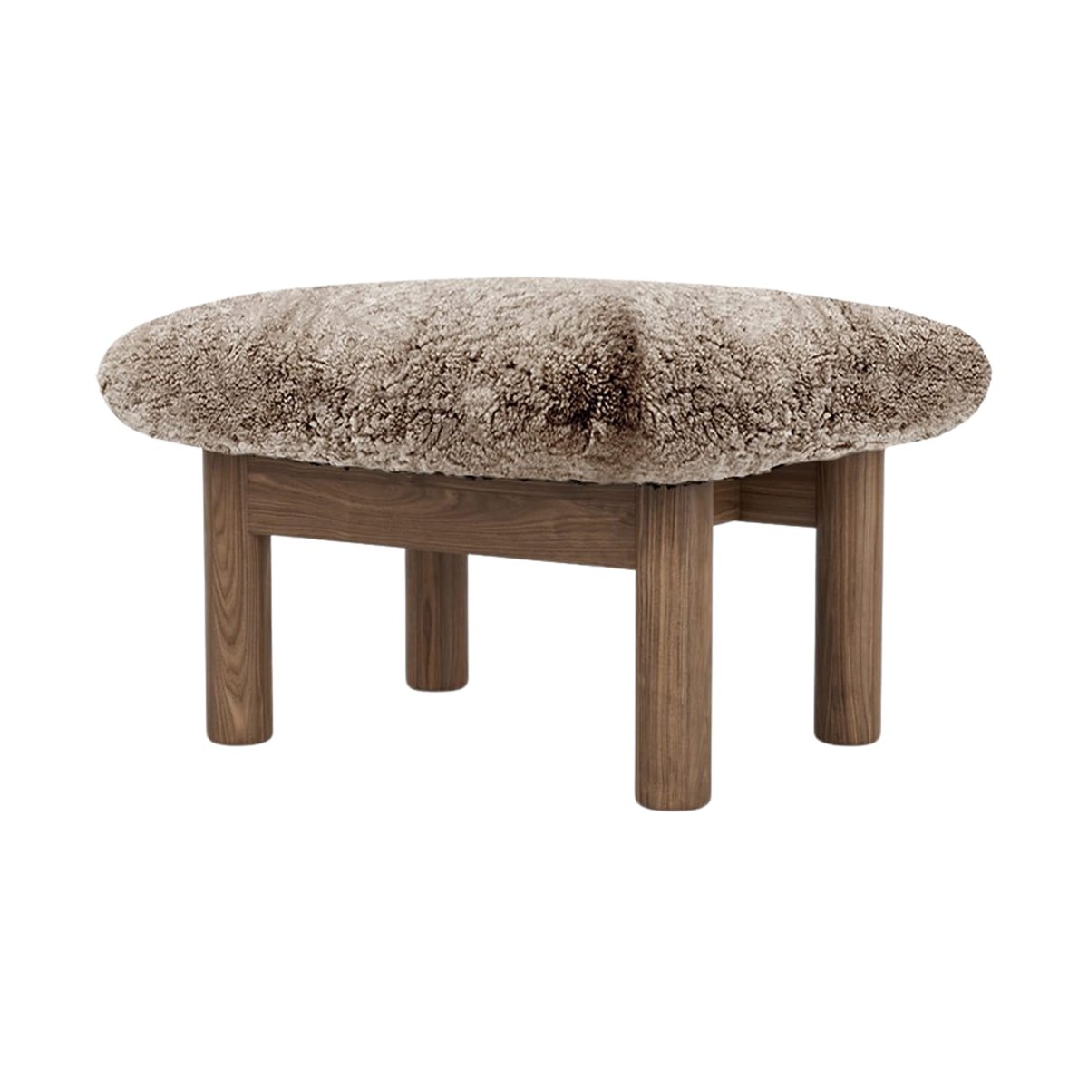 Audo Copenhagen Brasilia voetenbankje Walnut-Sahara sheepskin curly