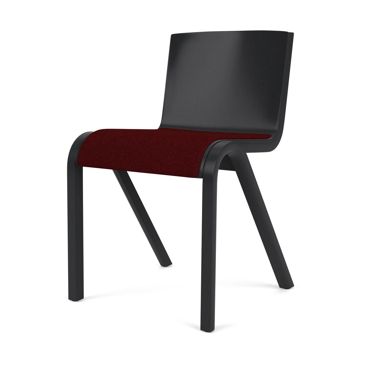 Audo Copenhagen Ready stoel gestoffeerde zitting Black oak-Baru 0570 Red