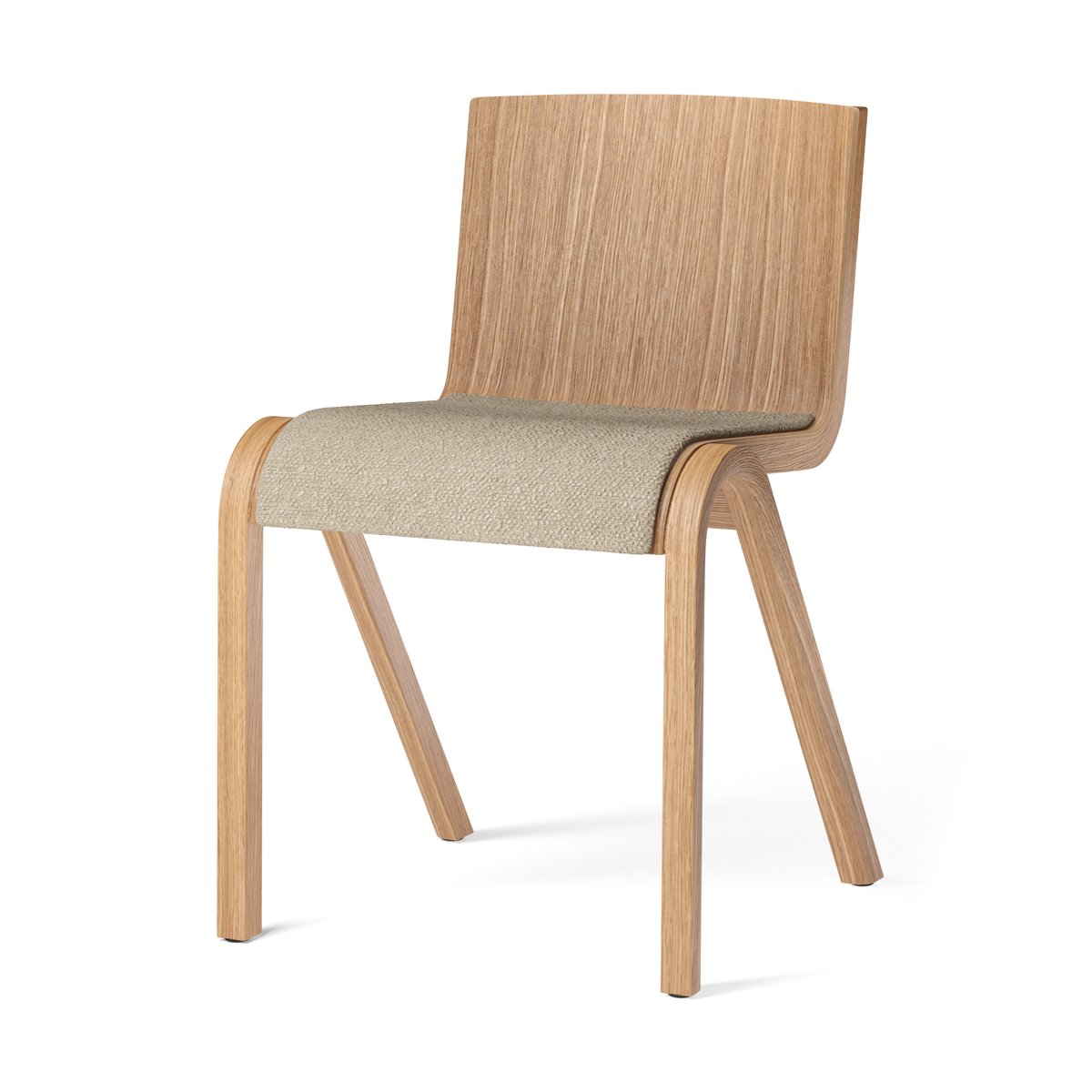 Audo Copenhagen Ready stoel gestoffeerde zitting Natural oak-Audo Bouclé 02