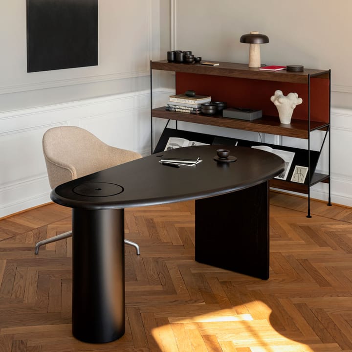 Zet kastensysteem, oak black stained, 1x2, black steel base Audo Copenhagen