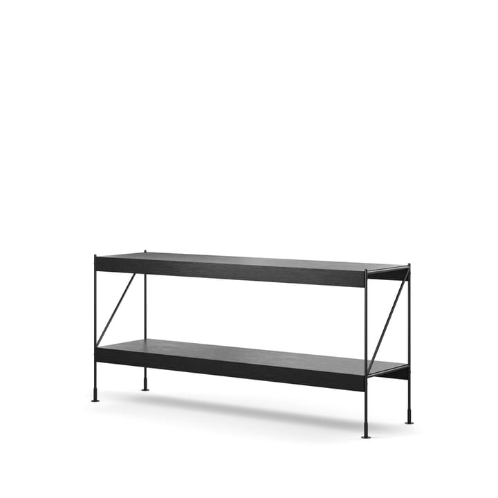 Zet kastensysteem, oak black stained, 1x2, black steel base Audo Copenhagen