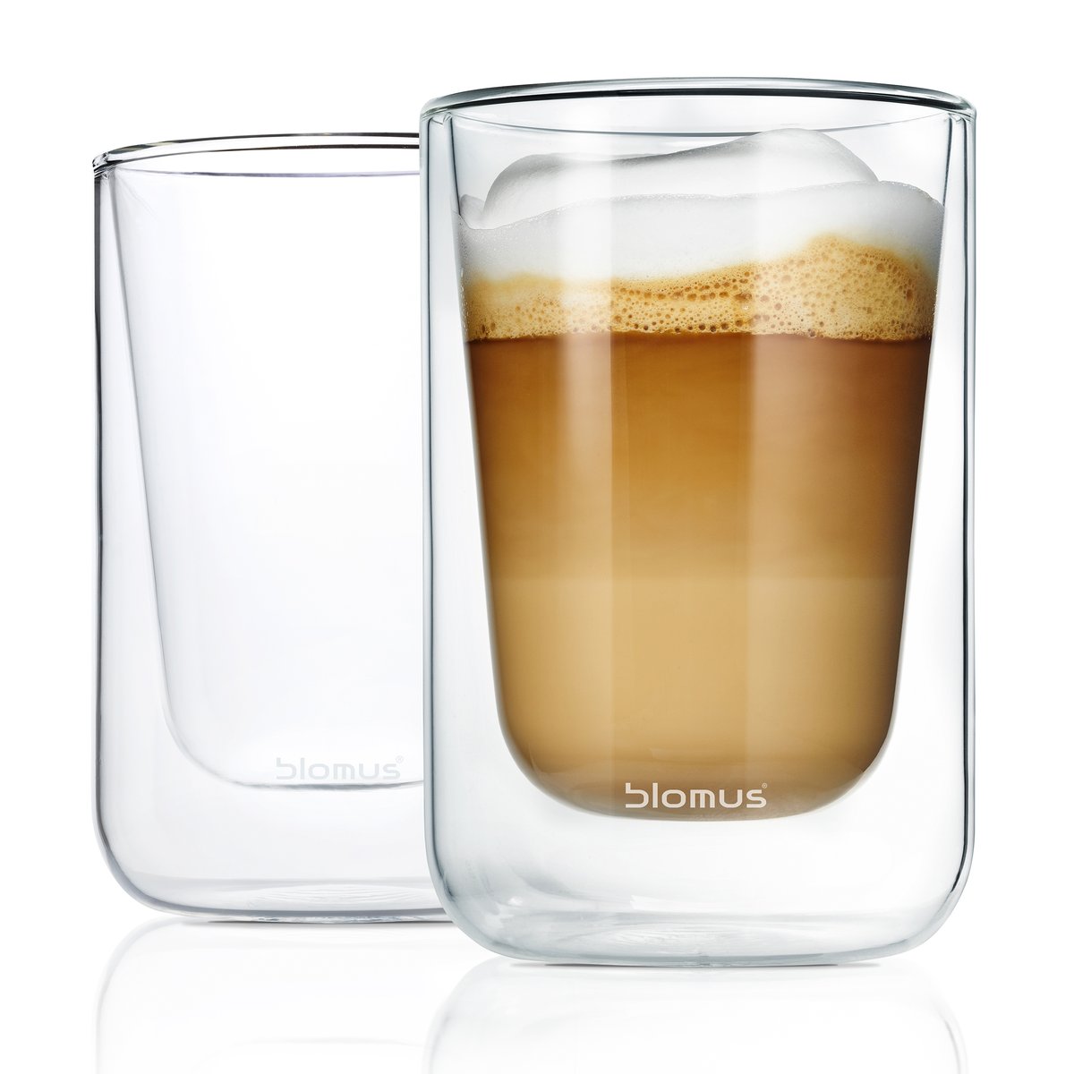 blomus Nero geïsoleerd cappuccinoglas, 2 stuks Transparant