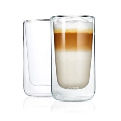 blomus Nero geïsoleerd lattemacchiatoglas, 2 stuks Transparant