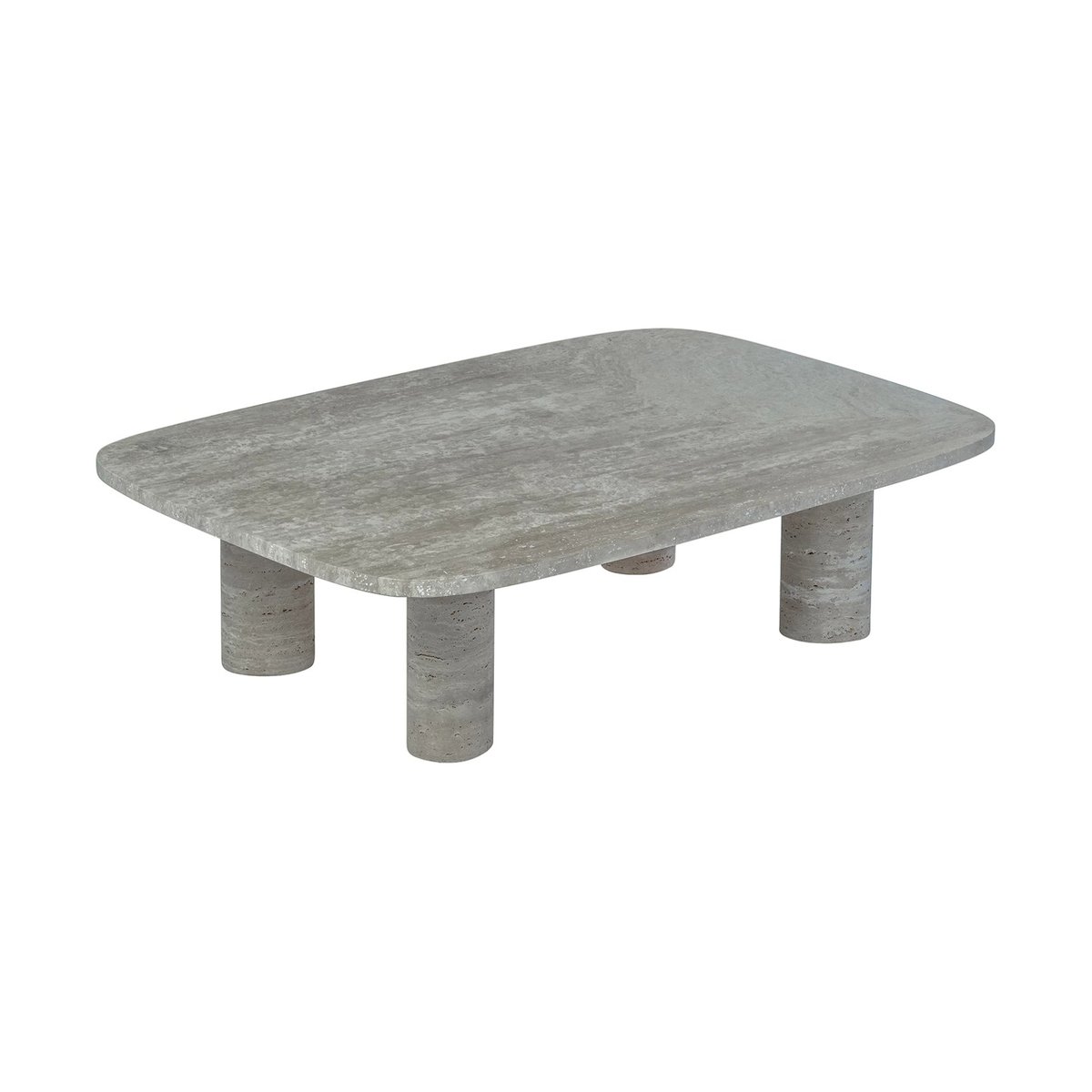 blomus Volos salontafel L 100x70 cm Silver Travertine