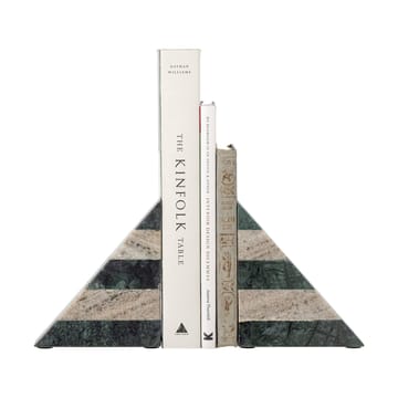 Abir boekensteun 2-pack - Groen-wit marmer - Bloomingville