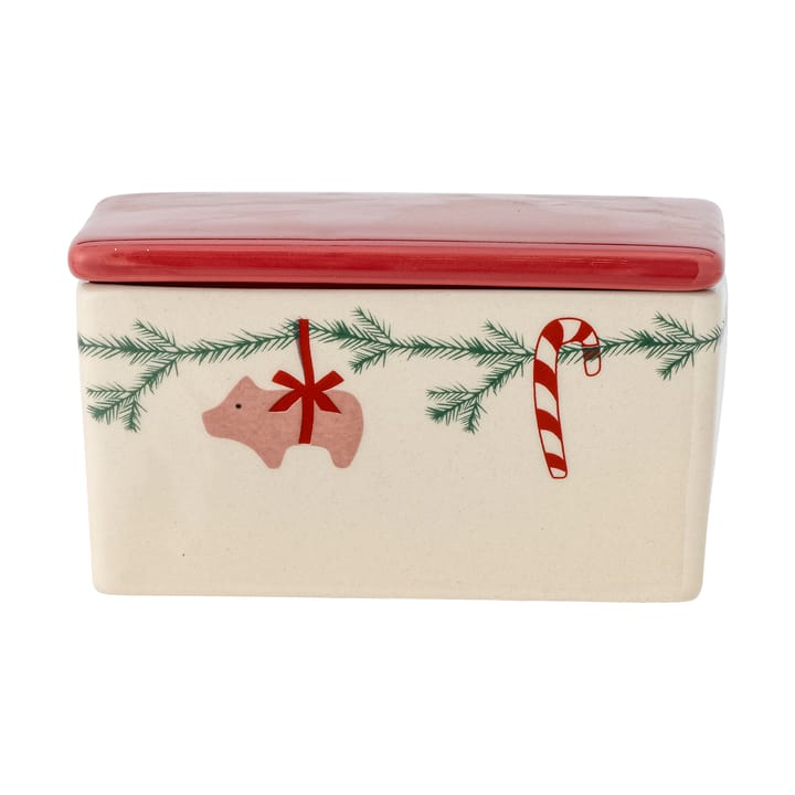 Yule botervloot 12,5x7 cm - Wit-rood - Bloomingville