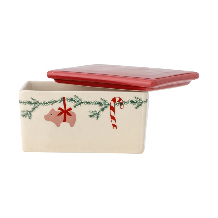 Yule botervloot 12,5x7 cm - Wit-rood - Bloomingville