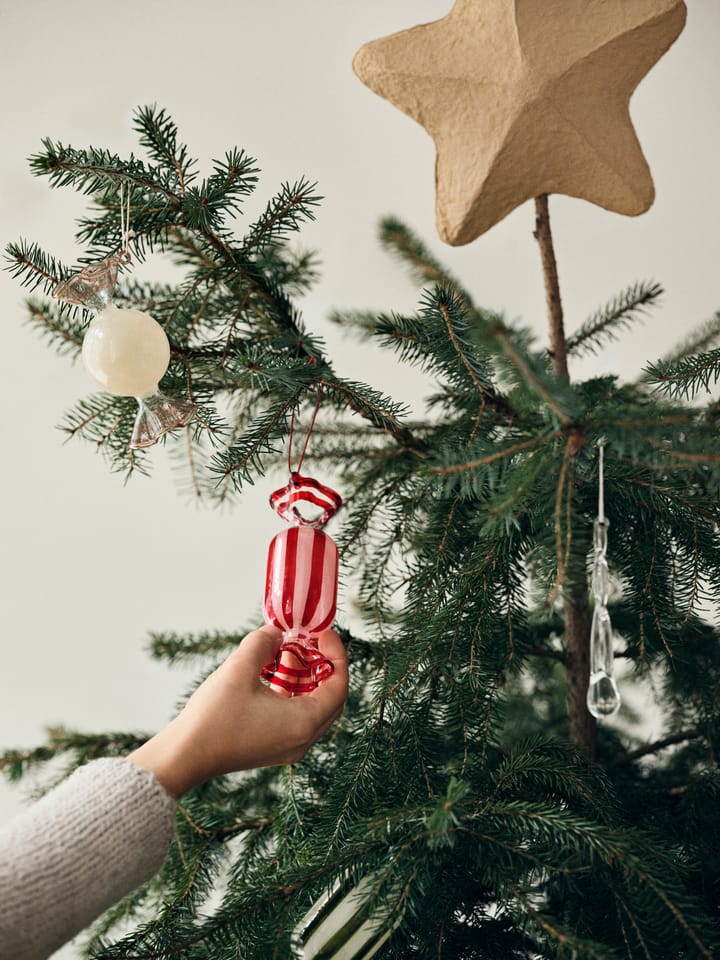 Candy kerstboomhanger glas 2-delig - Crème - Broste Copenhagen