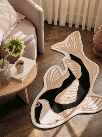 Koi vloerkleed 97x130 cm - Black-beige - Broste Copenhagen