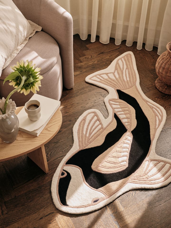 Koi vloerkleed 97x130 cm, Black-beige Broste Copenhagen