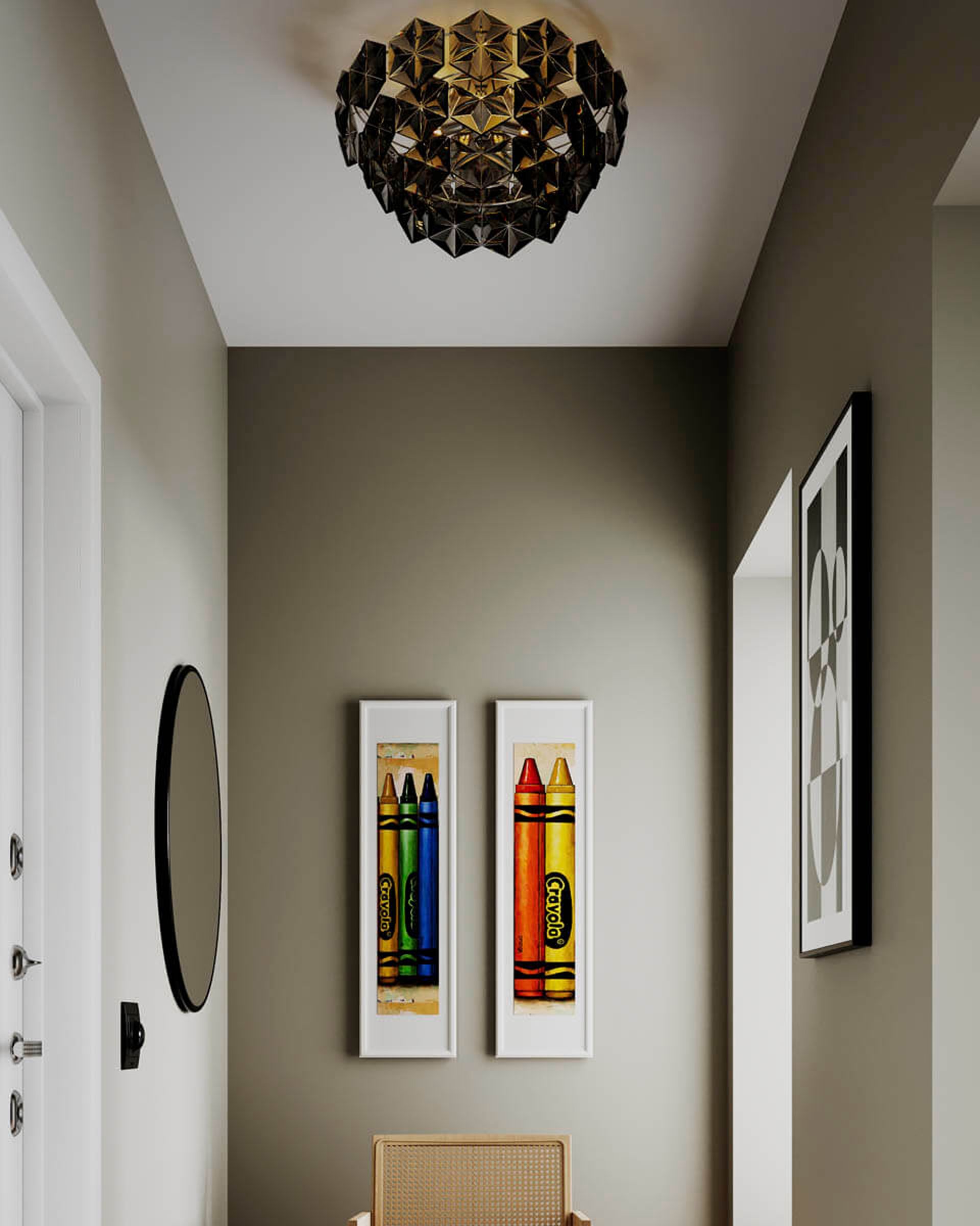 Monarque plafondlamp, Chroom-zwart By Rydéns