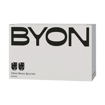 Messy glas 30 cl 2-pack - Groen - Byon