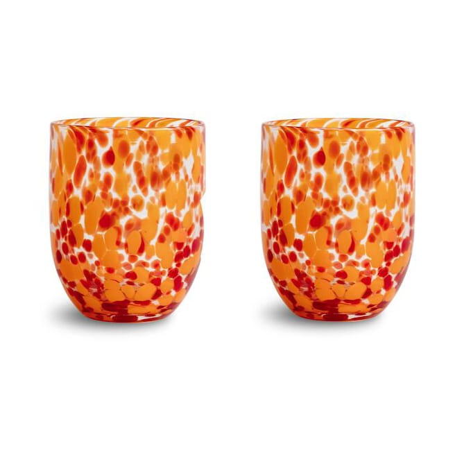 Messy glas 30 cl 2-pack - Rood-oranje - Byon