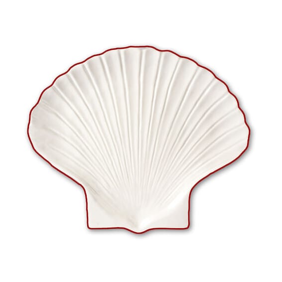 Shell Line schoteltje S 13x16 cm - Wit-rood - Byon