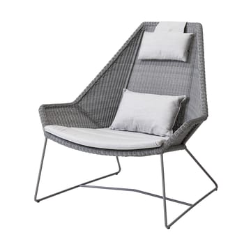 Breeze loungestoel kussenset met hoge rug  - Cane-line Natté light grey - Cane-line