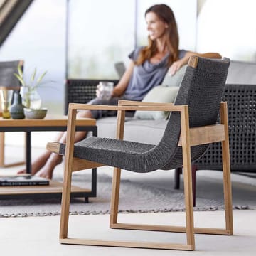 Endless loungefauteuil - Dark grey, teak frame - Cane-line