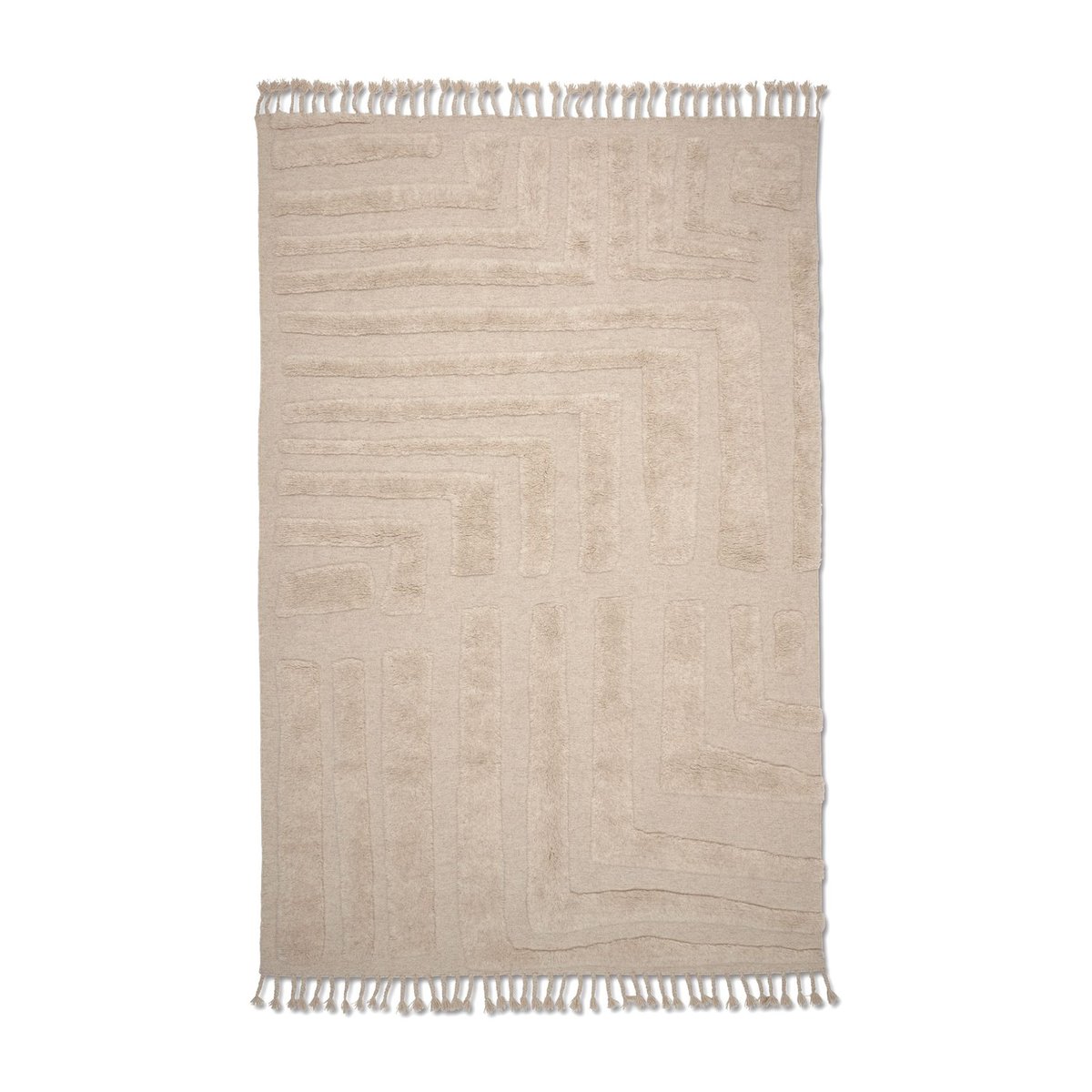 Classic Collection Field wollen vloerkleed 200x300 cm Natural Beige