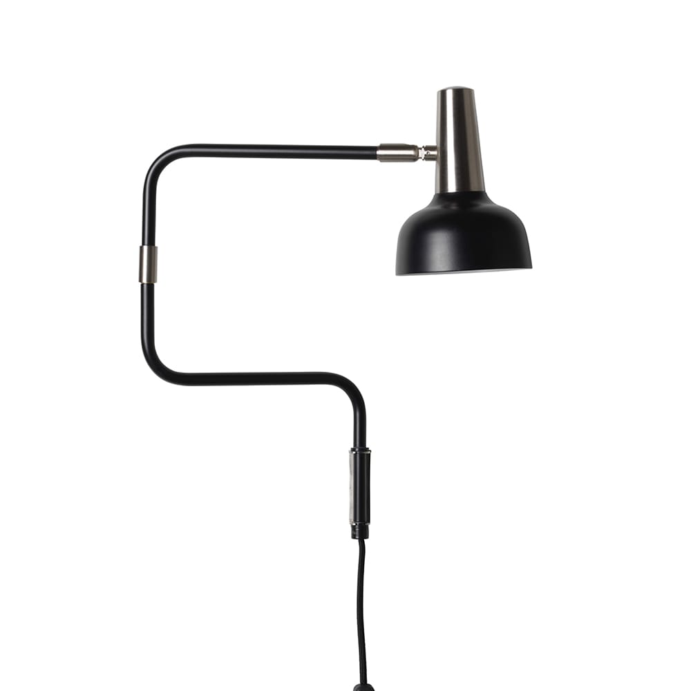 Ray Muurlamp, zwart, details in nikkel CO Bankeryd