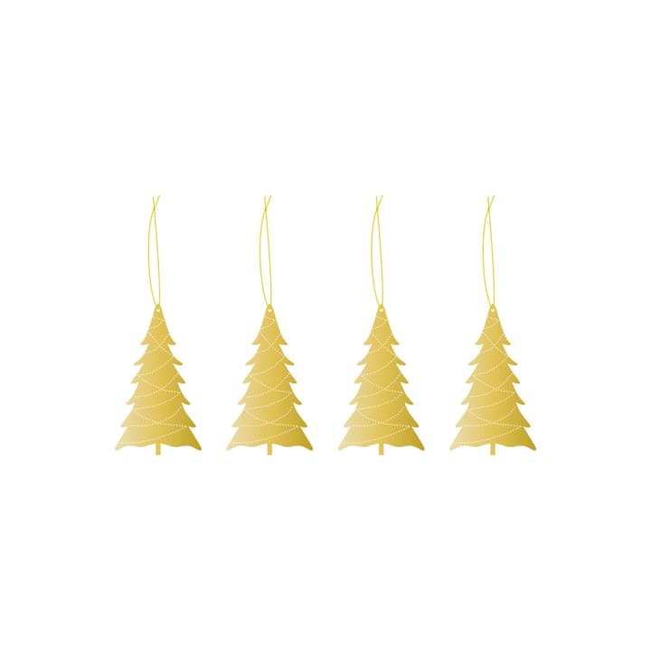 Cooee kersthanger messing 4-pack - Tree - Cooee Design