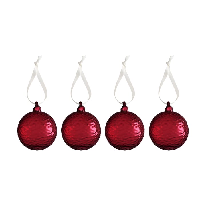 Gry Marble kerstbal Ø8 cm - Deep red - Cooee Design