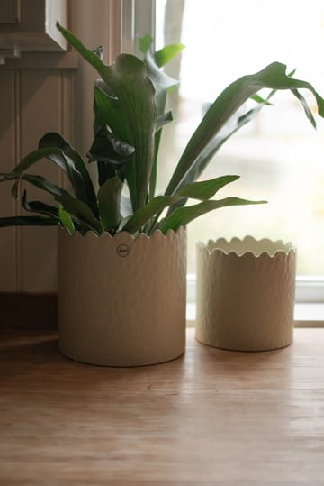 Flowery pot Ø16 cm - Creme - DBKD